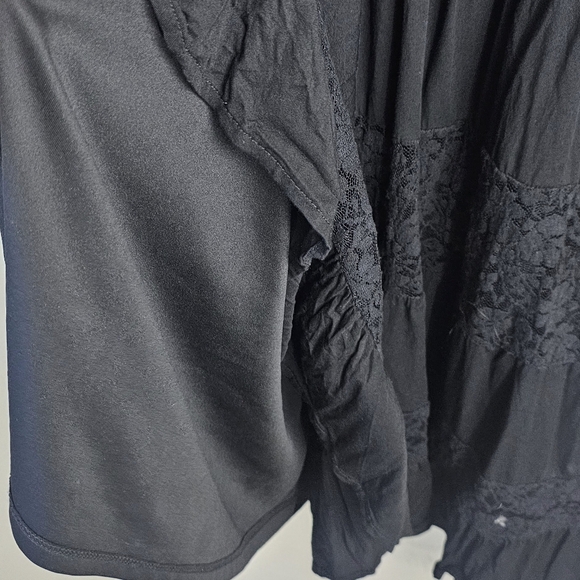 Torrid Black cotton n lace dress goth 🖤 plus size 3x bohemian keyhole front - Picture 6 of 10